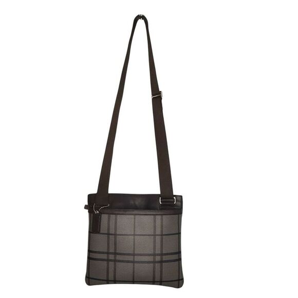 Coach Plaid Trans Atlantic Leather Messenger Bag F70751 Leather Trim, Crossbody, - Picture 5 of 13